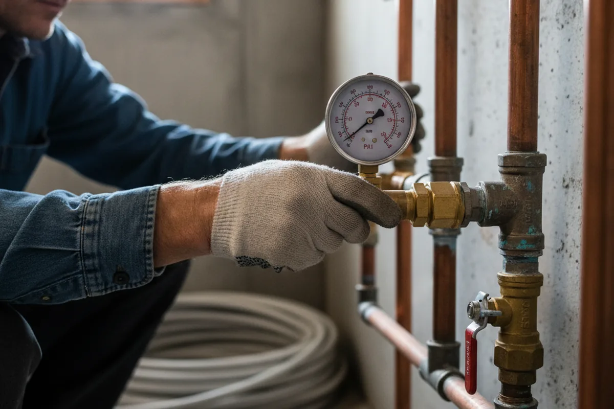 Pressure testing a repaired line during Water Line Repair in Campbell
